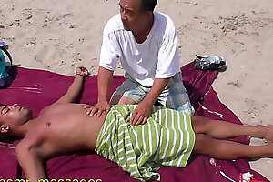 Nipple and Penis Massage on a Public BEACH