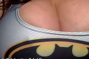 Antonella Kahllo massive tits in batman shirt