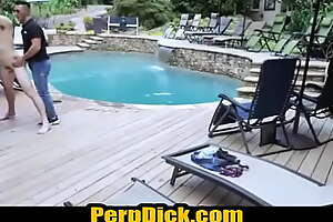 Perp barebacked poolside by a hung cop-PerpDick.com