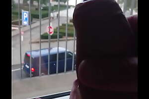 Jerk off at the hotel window