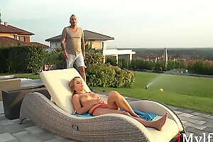 Busty Bored Wife Fucks The Landscaper - Nicky Thorne