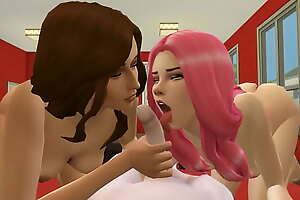 Two Hot Girls from OnlyFans Share a Cock - Sims 4