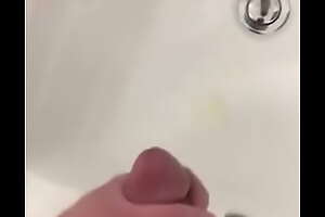 Cumming in the sink at work