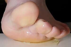 Precum covered toes