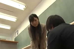 Japanese teacher groped on train and fucked from her same student