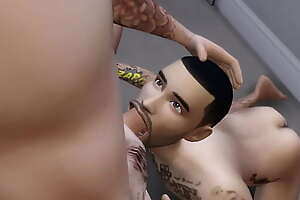 Zayn Malik gives a blowjob on Liam Payne in their bathroom.