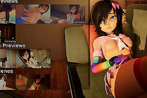 Our appartment [Hentai SFM game] Ep.2 Rainbow party girl enjoy a huge dildo