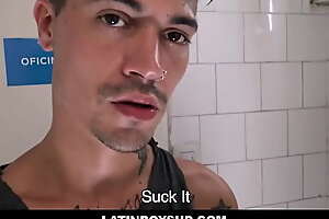 Amateur Tattooed Latin Boy Cruising Bathroom Threesome For Cash POV - Jonathan, Kendro