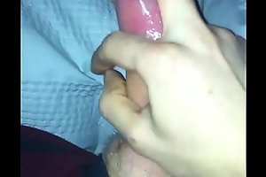 Thin gay teen rubs his cock