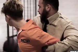 Naive blonde teen arested by a two perverted officers