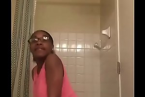 Sexy girl with glasses twerking