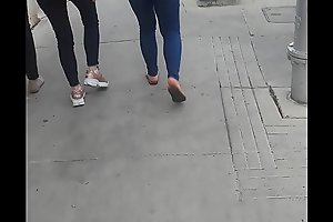 Asain girl walking in sandals part 1