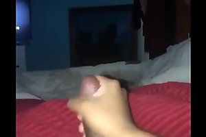 Stroking my big fat cock for you