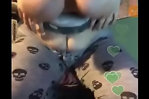Girl shows her big long tits on periscope