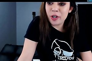 Brunette teen teasing her online friends on webcam chat   NAME