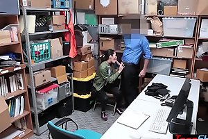 Tiny titted asian teen thief punish fucked by officer