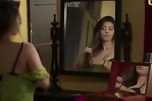 Sexy girl removing in mirror