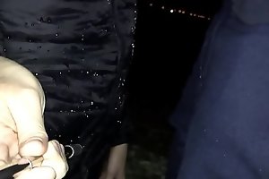 piss and cum in winter jacket and leather pants