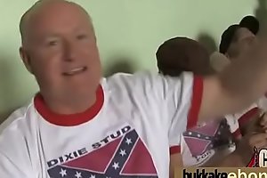 Huge cocks cover their black face in cum 24