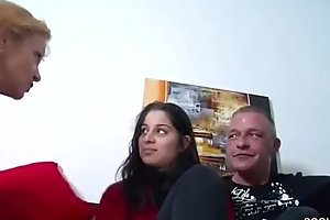 German MILF Teach Petite Teen To Fuck Big Dick Boyfriend
